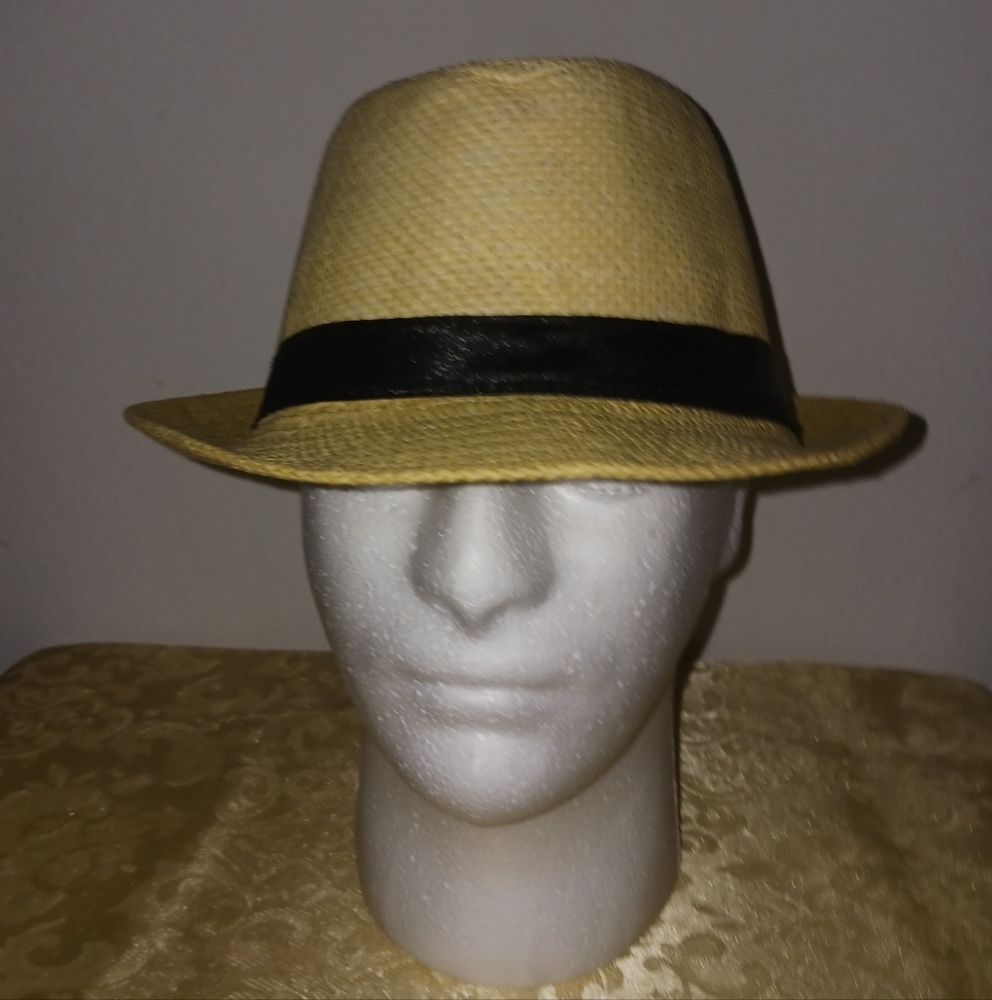 Straw Fedora Hat Short Brim Classic Panama Summer Beach Sun Hat for Men/Women